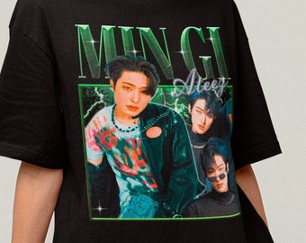 T-shirt classique rétro ATEEZ Mingi - Tee Bootleg Kpop - Cadeau Kpop pour elle ou pour lui - Merch Kpop - Tee Ateez Atiny