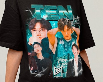 Camiseta SuperM Ten Retro 90s Bootleg - Camiseta SuperM Kpop - Regalo Kpop para ella o él - Camisa Kpop - Camiseta Kpop SuperM