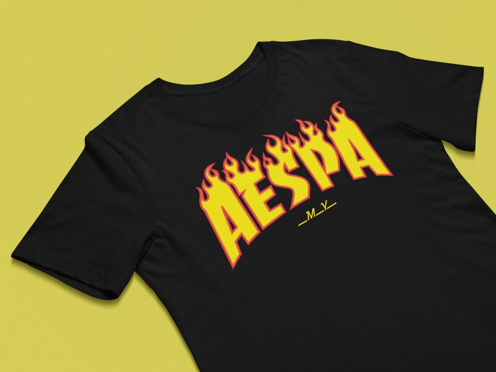 Aespa Official Dirty Work Jersey T-Shirt Merch - Includes 1 Photo Card, Printed Sleeve Graphics