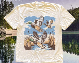 Vintage Nature Tee, Duck Hunting Shirt for Men Women, Mallard Duck T-shirt, Retro Wildlife T-Shirt, Comfort Colors Top, Naturecore Gift