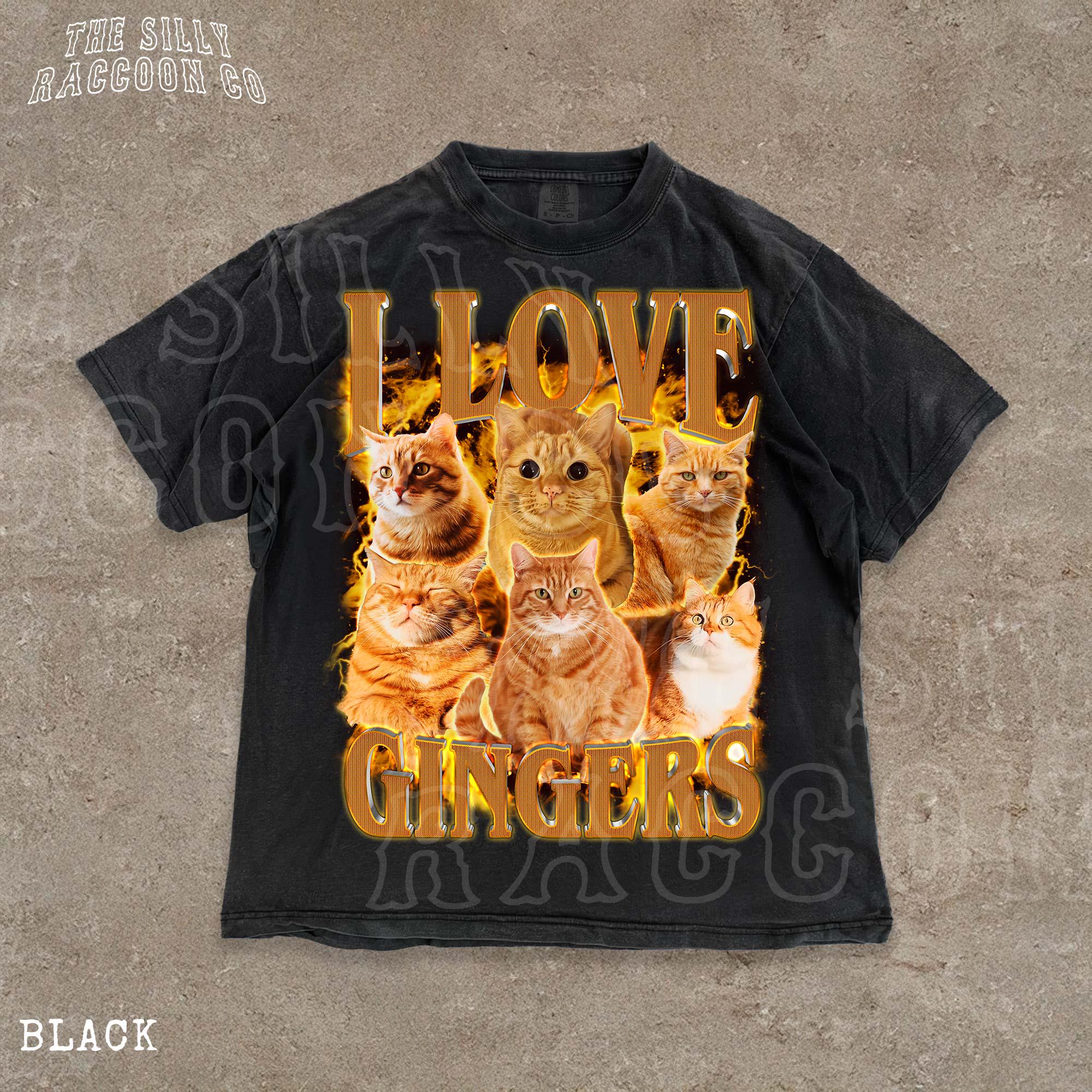 I Love Gingers Shirt, Funny Orange Cat Tee, Retro Y2K Unisex T