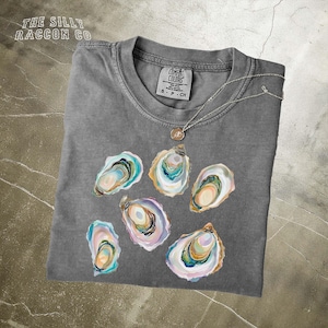 Retro Oyster Lover T-shirt, Watercolor Seafood Tee for Women Men, Vintage Sea Life Tshirt, Coastal Beach Shirt, Summer Gift for Her