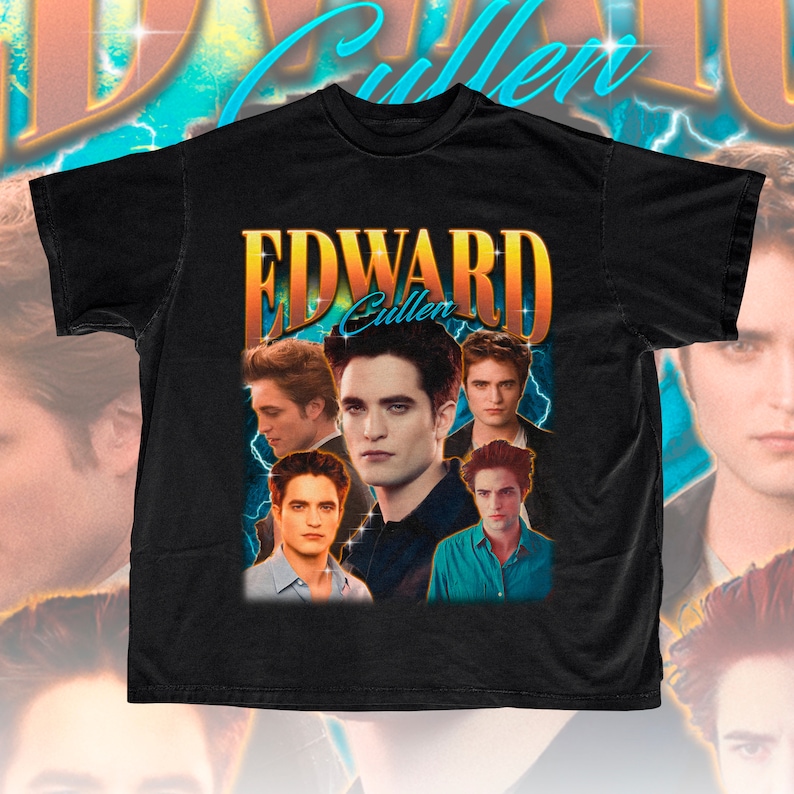 Edward Cullen Retro 90s Shirt Edward Cullen Sweatshirt Robert Pattinson T-shirt Edward Cullen Fan Gift Edward Cullen Merch image 2