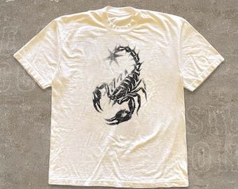 Scorpion Shirt Y2K Grunge Aesthetic Faded Streetwear T-shirt For Men Women