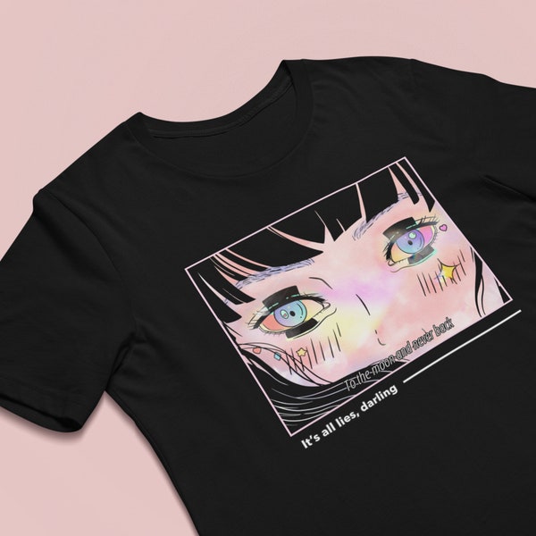 Ästhetisches Anime Mädchen T-Shirt, To The Moon, Kawaii Kleidung, Harajuku Shirt, Egirl, Ästhetische Kleidung, Goth Kleidung, Pastel Goth, Unisex