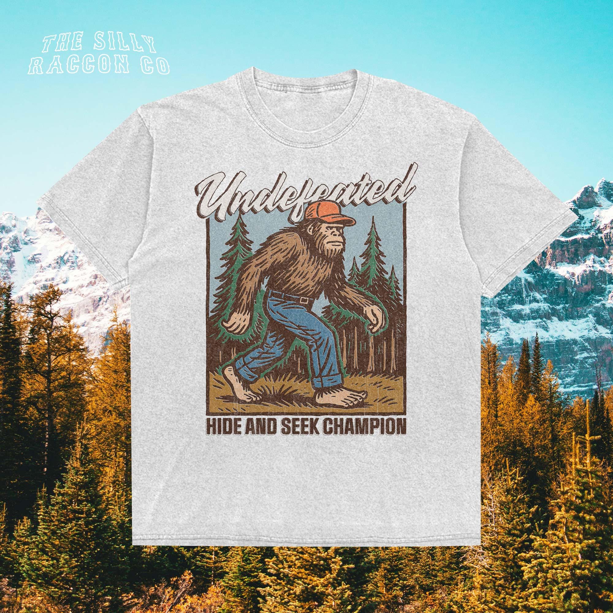 HIDE AND SEEK X-LARGE Tシャツ Funny Bigfoot Shirt, Hide and Seek Champion Tee, Retro Sasquatch