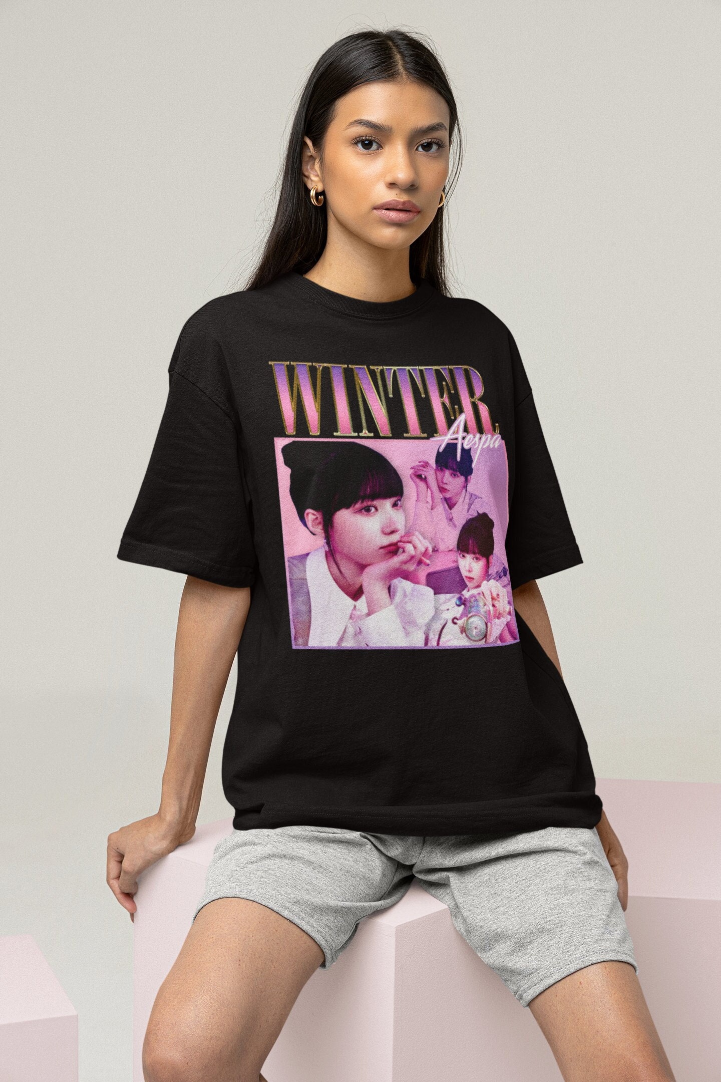 AESPA Winter Retro Bootleg Tee Kpop T shirt Aespa Merch   Etsy