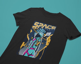 Space Adventure T-shirt, Aesthetic Clothing, Space Astronaut Shirt, Vaporwave, Cyberpunk Clothing, Retrowave, Gift for Him/Her, Soft Cotton