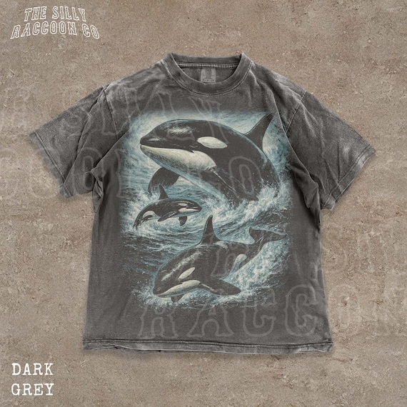 Vintage 90s Orca Graphic Shirt: Unisex Comfort Colors® Distressed Tee