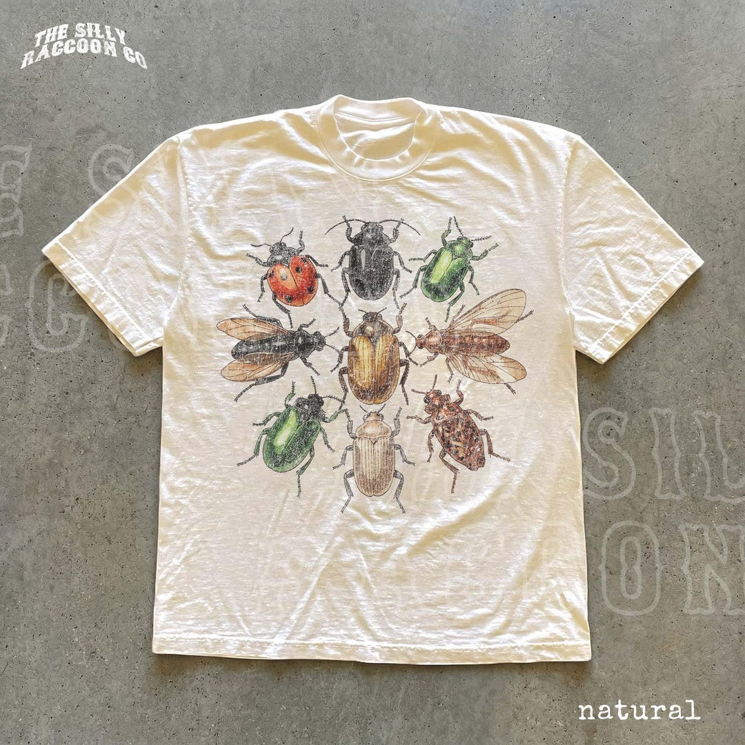 Vintage Bug Shirt Insect Collection Graphic Tee Beetle Lover Gift