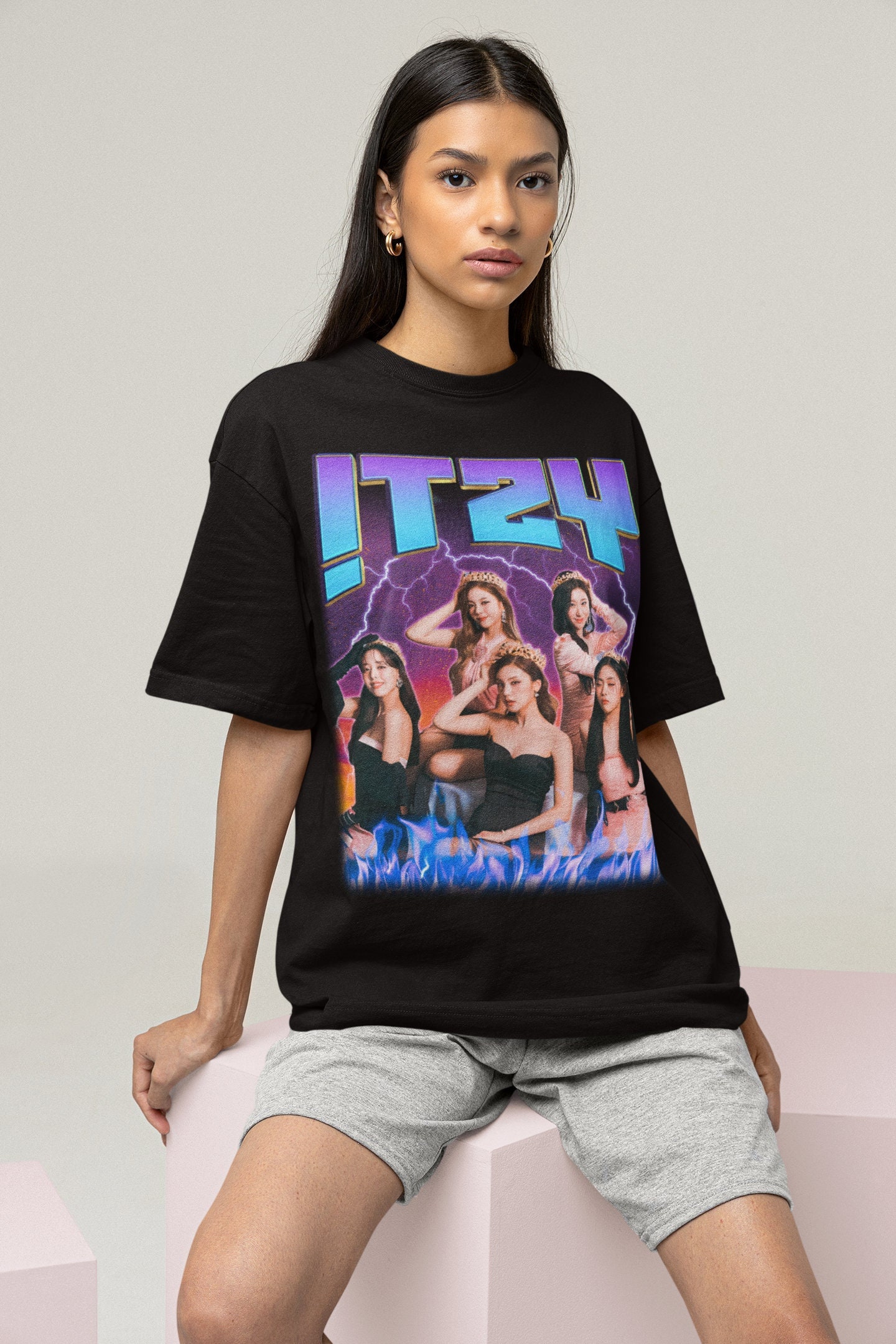 ITZY Lia Shirt Checkmate Kpop Girlband Music Vintage Retro 