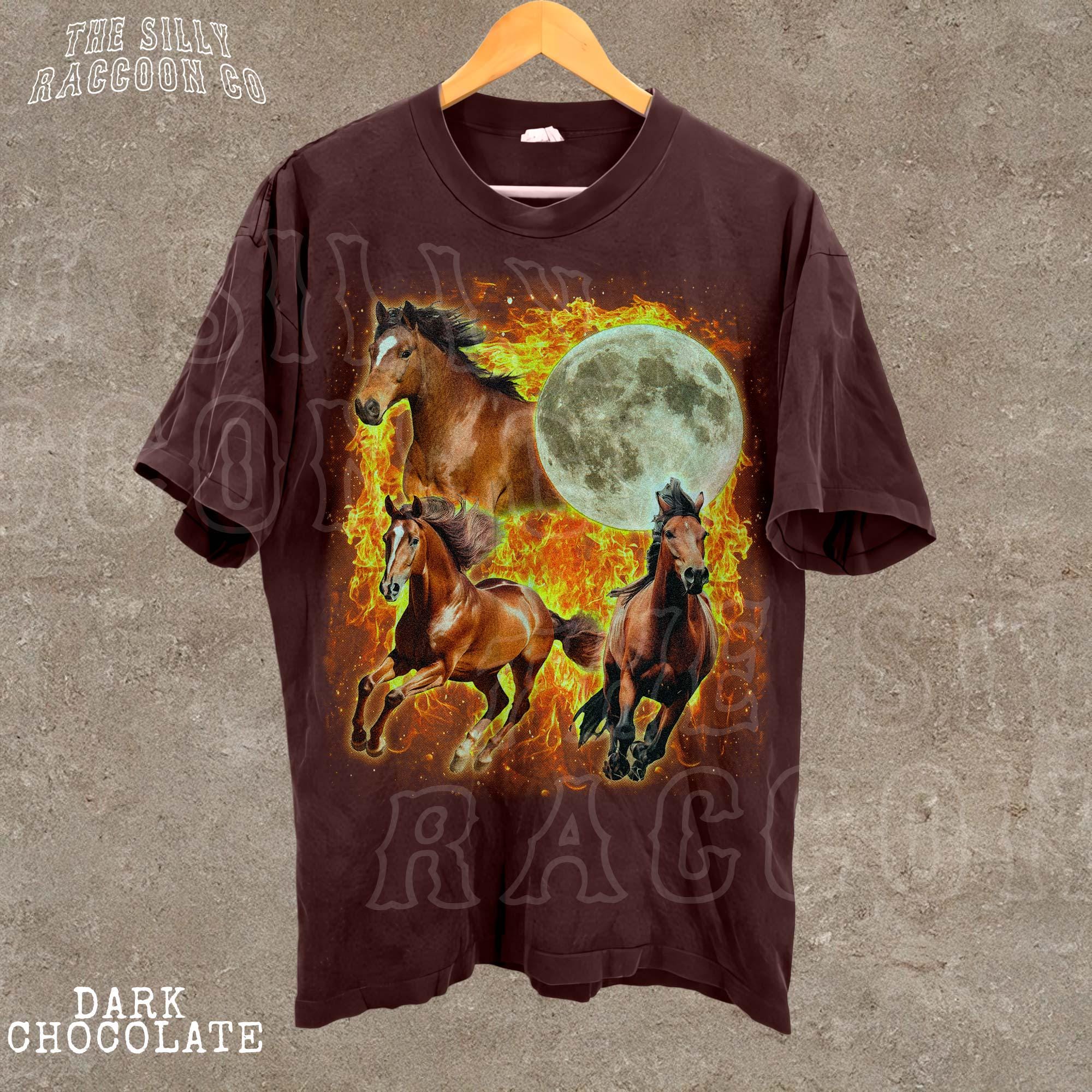 Y2K Wild Horse T-shirt | Fire Stallion Graphic Tee | Moonlit