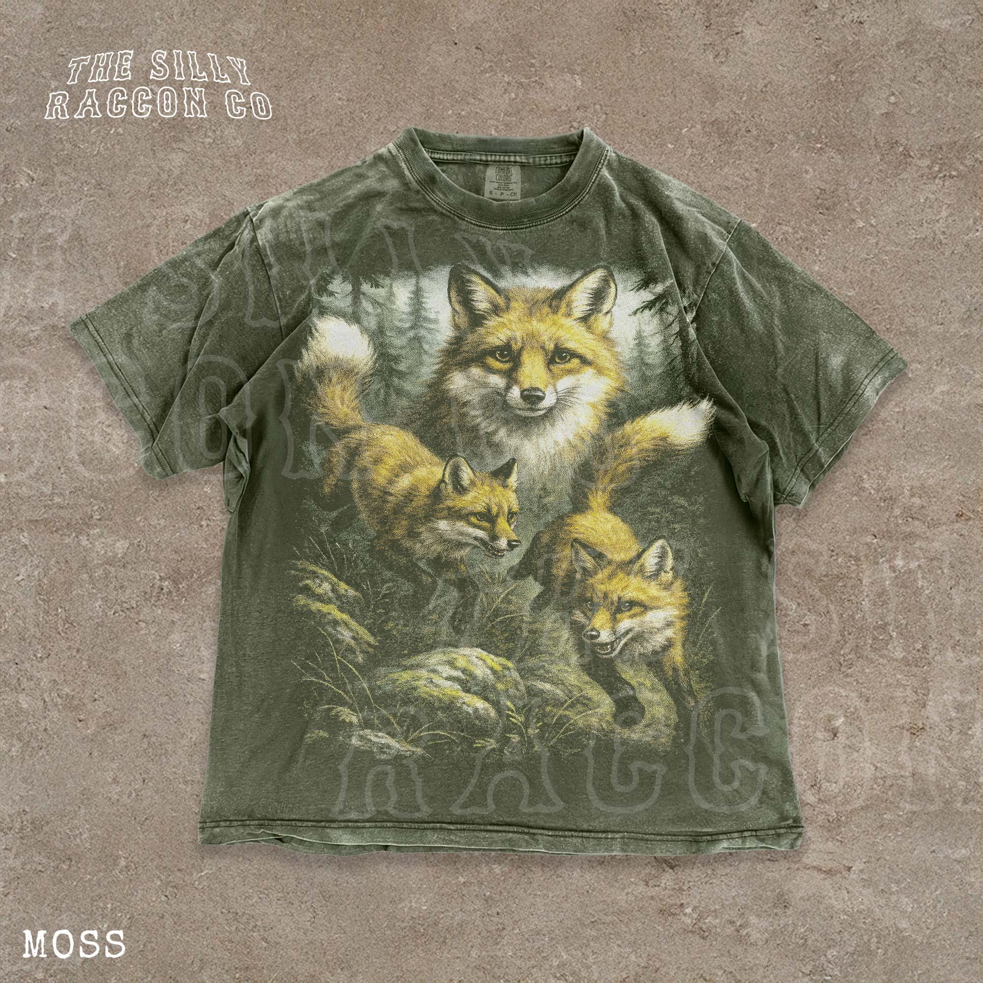 BABYL2017北米ツアーNATIVE FOX Tシャツ Vintage Fox Washed Shirt, Retro 90s Wildlife Graphic Tee for Men