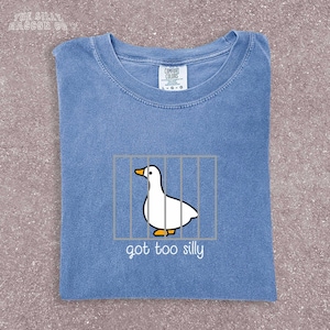 Vintage Silly Goose Tee | Minimalist Meme Graphic Shirt | Cottagecore Aesthetic Tee | Funny Animal Shirt | Duck Lover Gift image 1