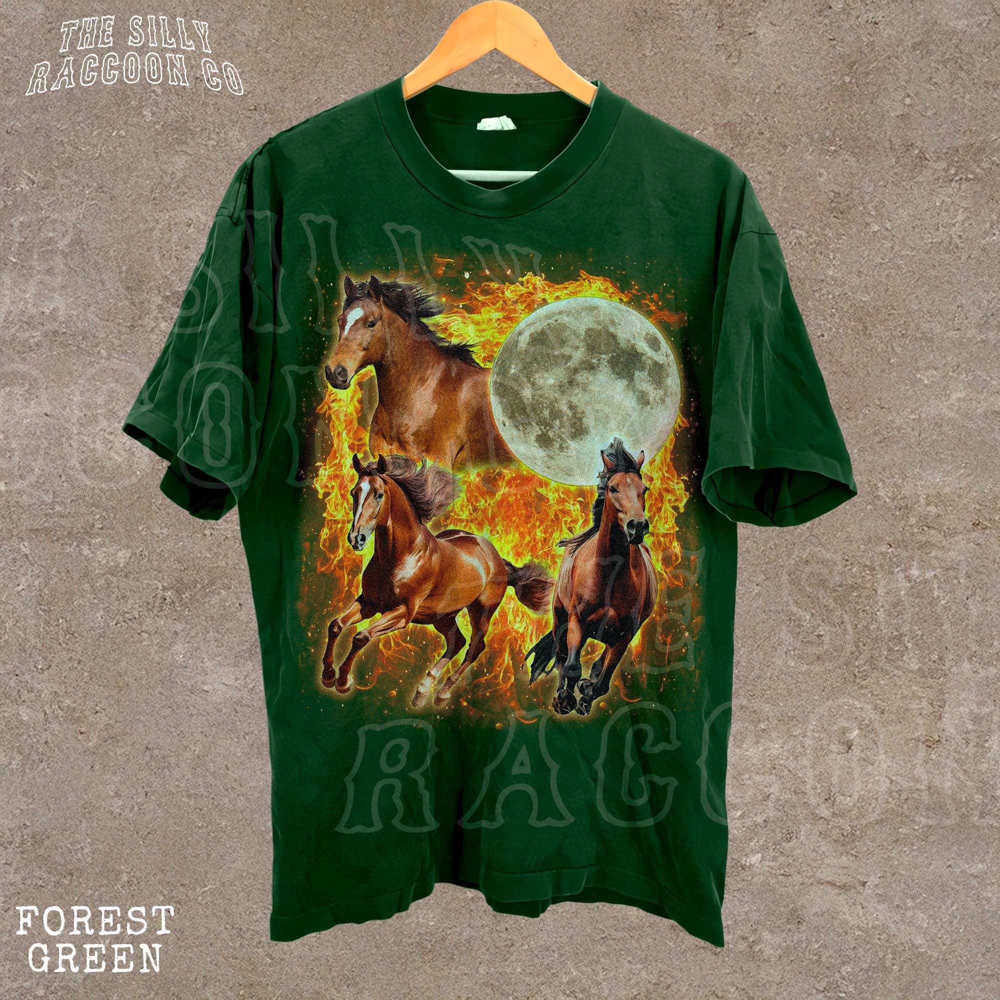 BIGTWINで購入 BOOTHILLとIRON HORSEのtシャツセットM Y2K Wild Horse T-shirt | Fire Stallion Graphic Tee | Moonlit