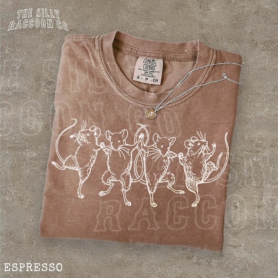 Dancing Rats Comfort Colors® Shirt, Funny Goblincore T-Shirt for Men Women, Cottagecore Aesthetic, Medieval Tattoo Style, Weirdcore Top