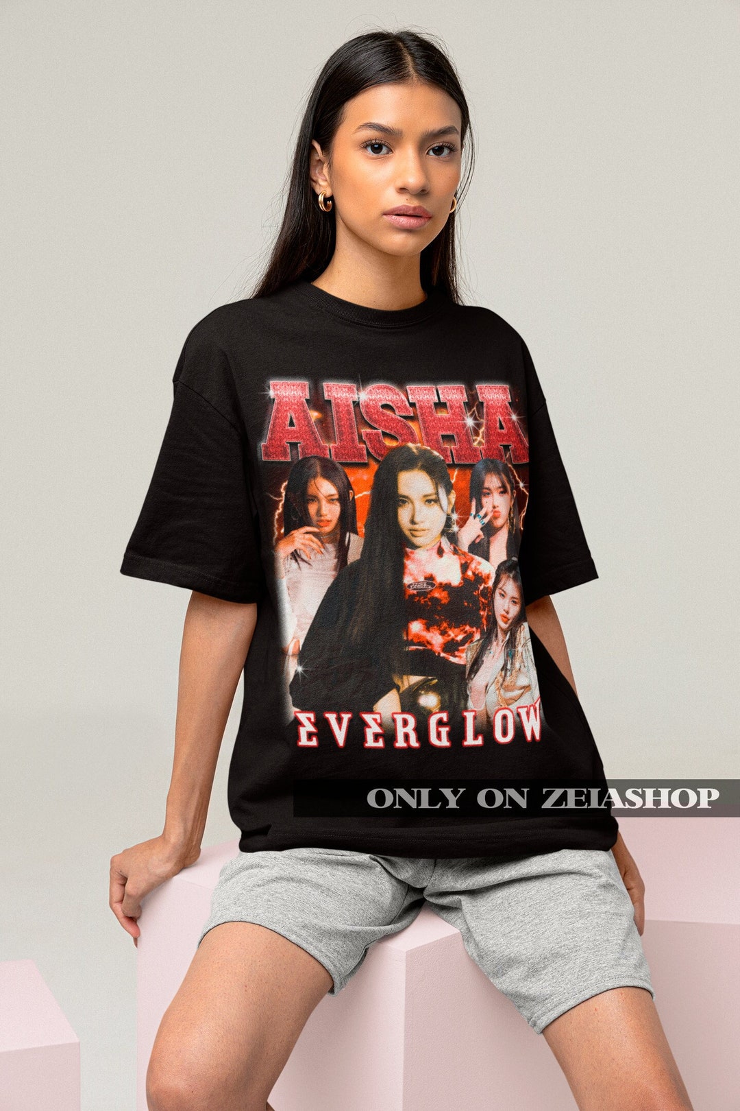 Everglow Aisha Retro 90s Bootleg T-shirt Kpop Shirt Kpop Merch Kpop ...