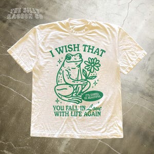 Vintage Frog Graphic Shirt, Inspirational Self Love Gift, Cottagecore Tee, Goblincore Aesthetic, Positive Message T-shirt for Women Men