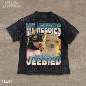 レトロミームTシャツ、My Heebies Have Been Jeebied、面白い犬のグラフィックTシャツ、皮肉なユーモアトップス、ミレニアル世代Z世代へのギフト、ユニセックスウィアードコア Black