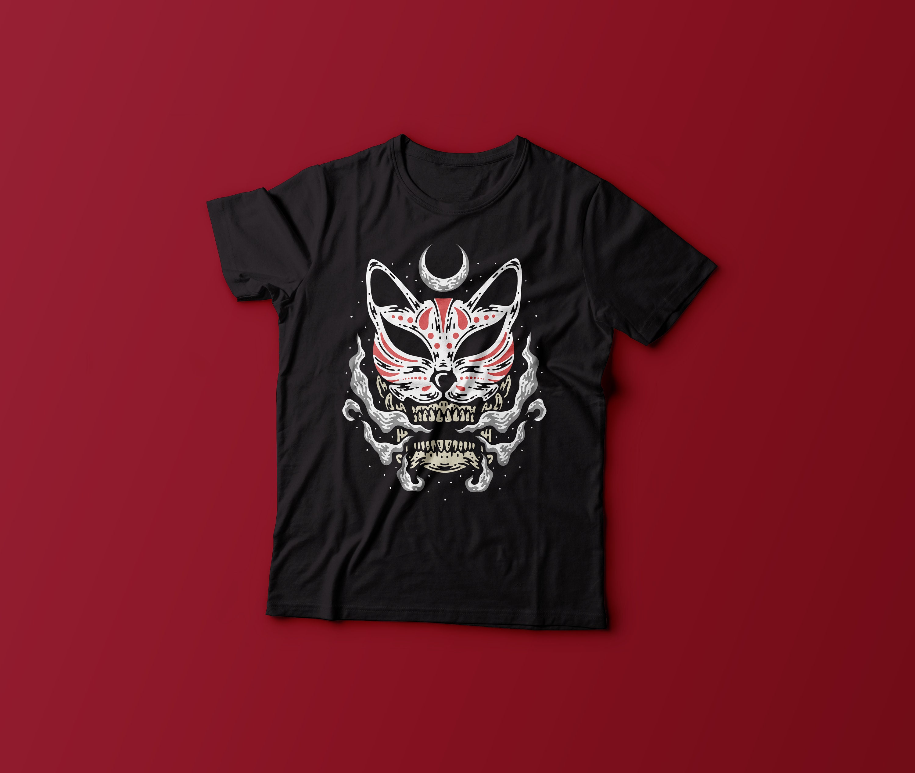 Anime Shirt Cat Mastk Shirt Japanese Graphic Tee Cat T Etsy