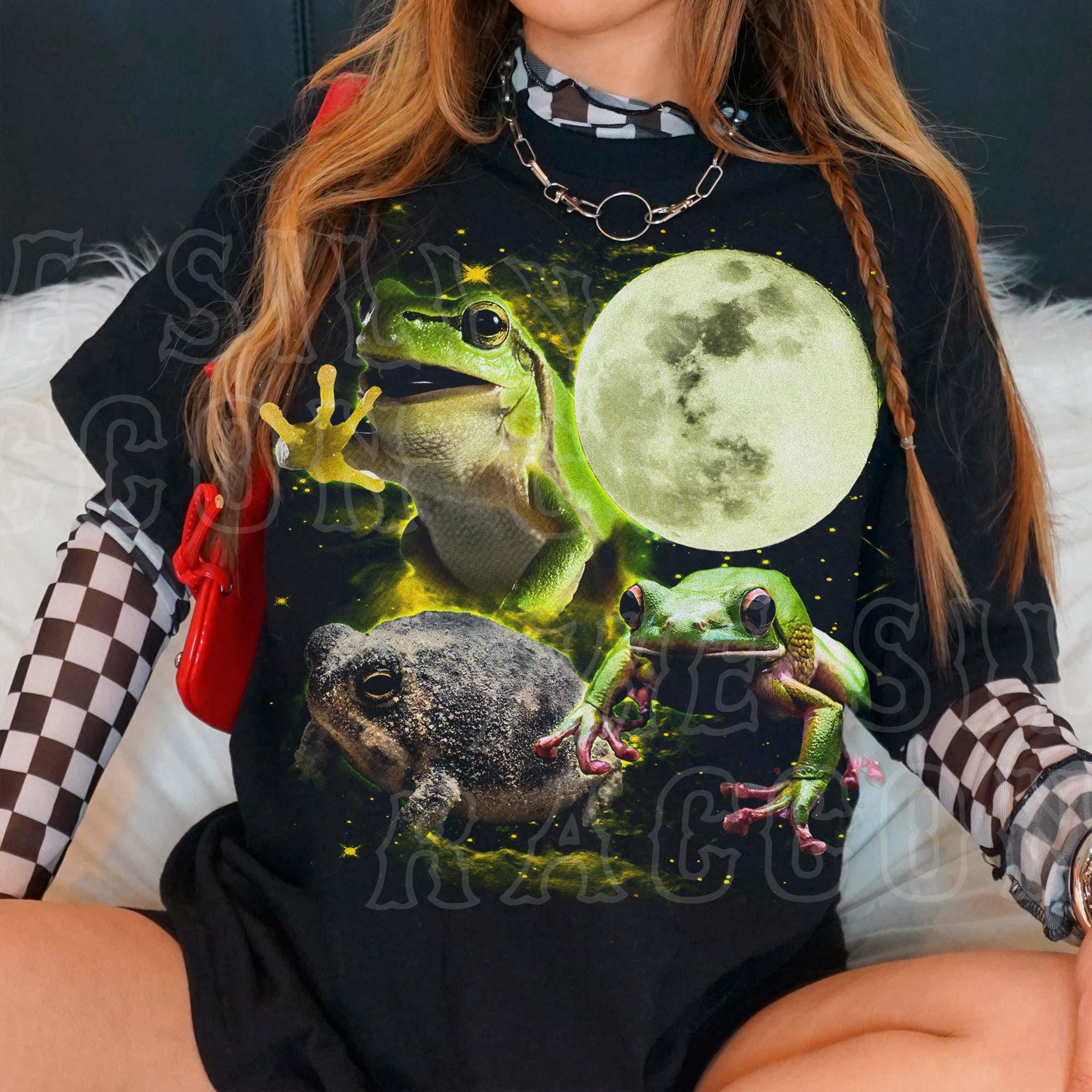 Frog Shirt Vintage Moon Phase T-shirt Naturecore Tee Cottagecore