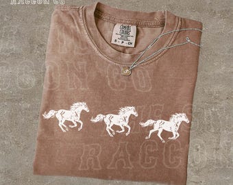Vintage Horse Shirt for Men Women, Linocut Western Graphic Tee, Comfort Colors® Cowboy T-shirt, Y2K Aesthetic,   Equestrian Gift