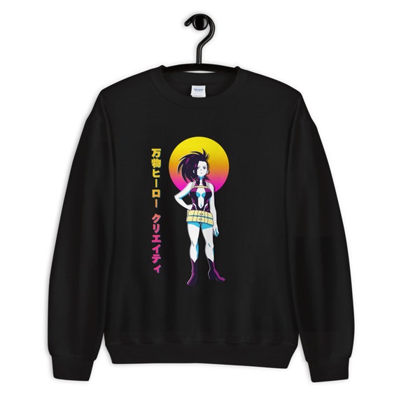my hero academia momo yaoyorozu hoodie anime vaporwave sweatshirt bnha  boku no hero academia sweater anime girl aesthetic hoodie