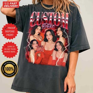 Custom Bootleg T-Shirt, Personalized Shirt from Photos, Unique Design Gift for Boyfriend, Girlfriend, Friends & Family