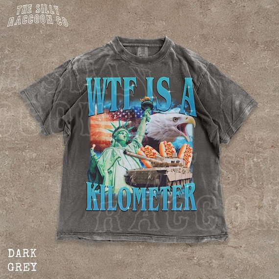 Vintage USA Shirt, WTF Kilometer Tee, Funny American Graphic T-Shirt, Patriotic Humor Top, Gift for Men Women, Freedom Merica Sarcastic Tee