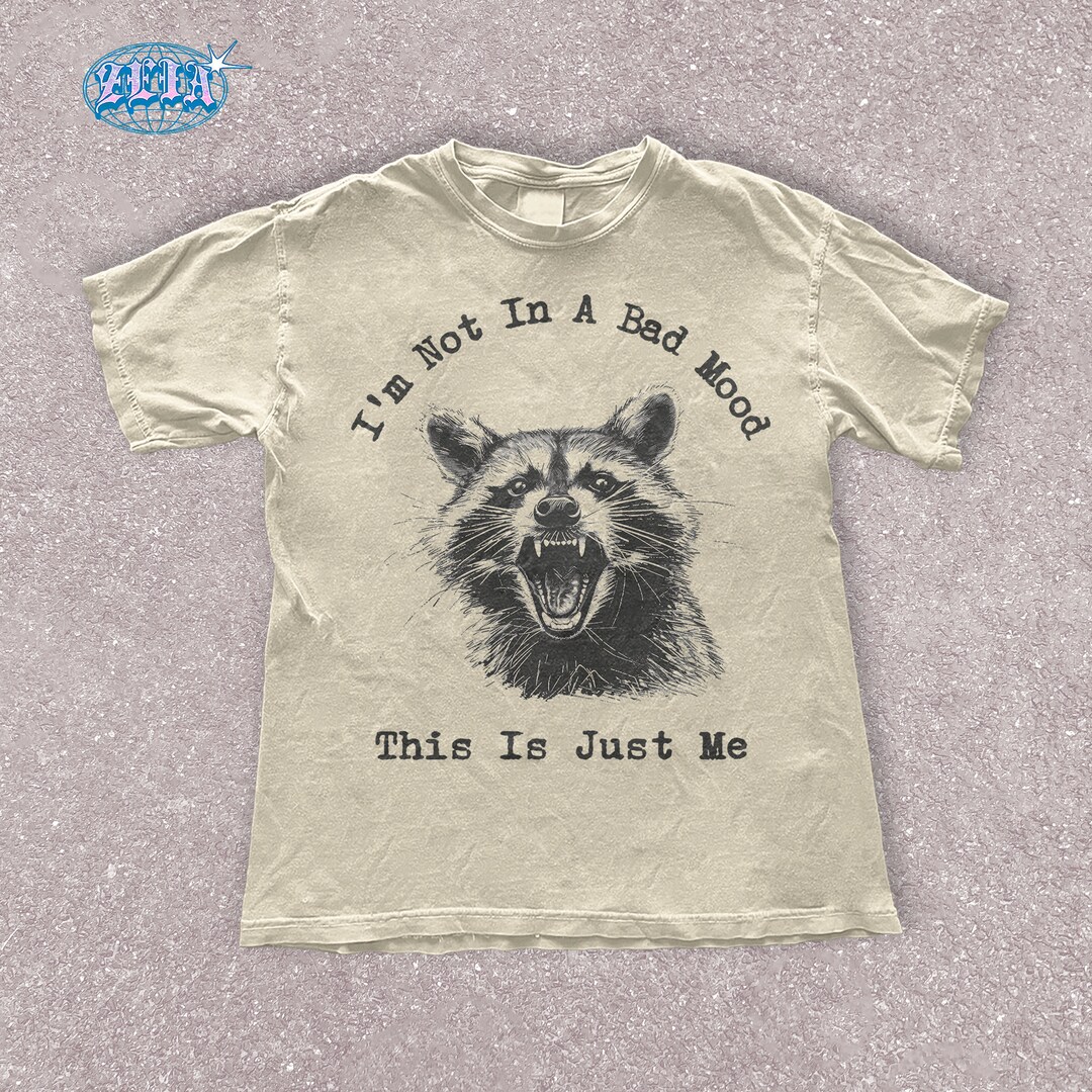 Vintage Raccon I'm Not in A Bad Mood Graphic T-shirt Raccoon Funny ...