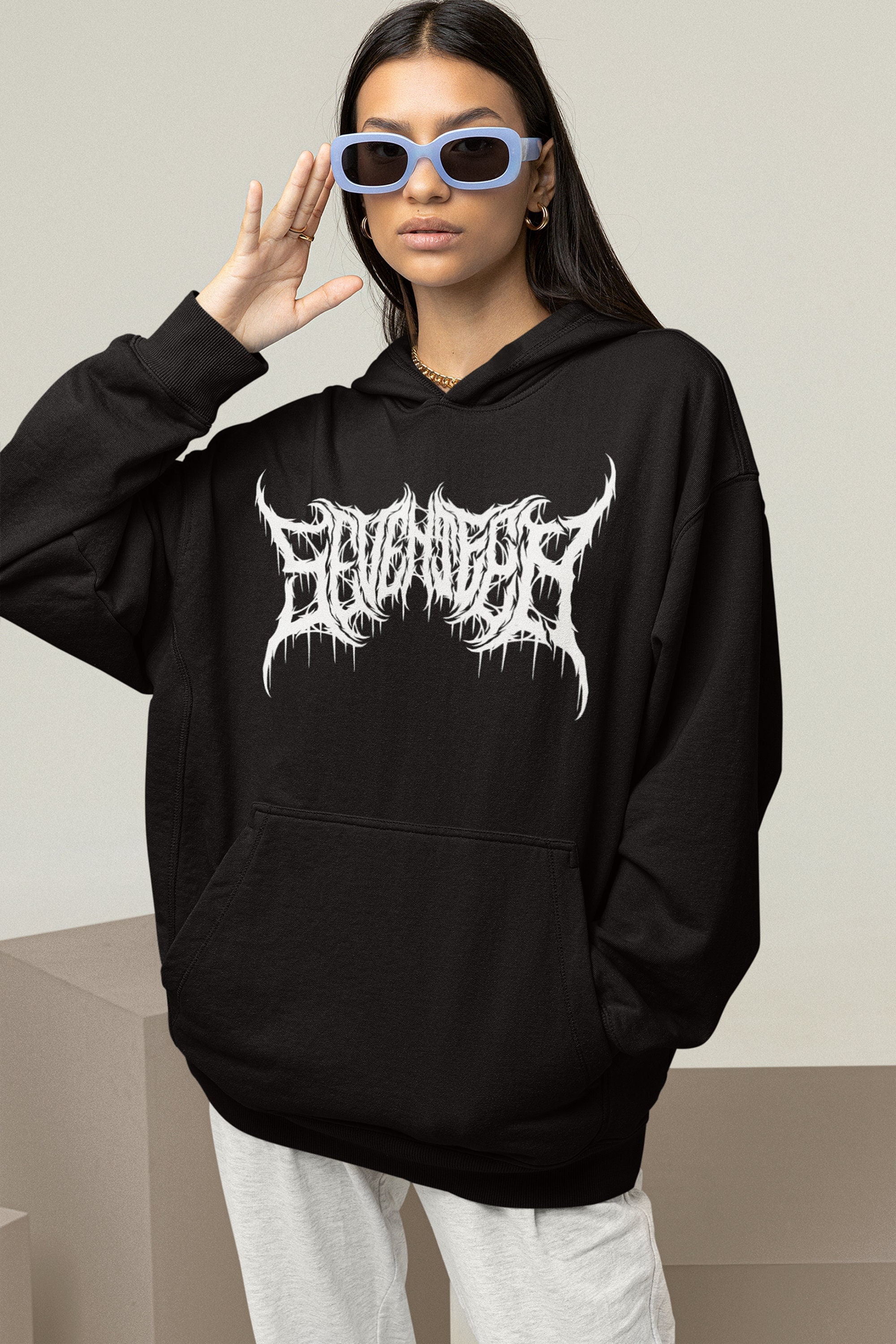 Seventeen Heavy Metal Text Hoodie Etsy Canada