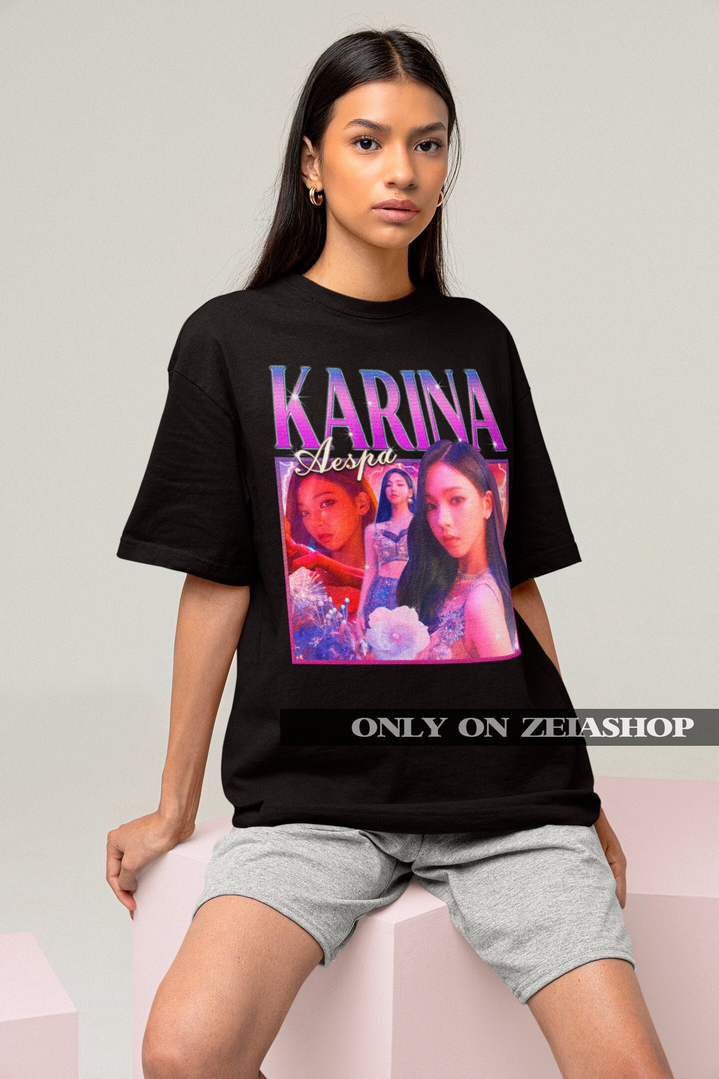 Aespa Karina Retro Classic Shirt Kpop T-shirt Kpop Merch - Etsy