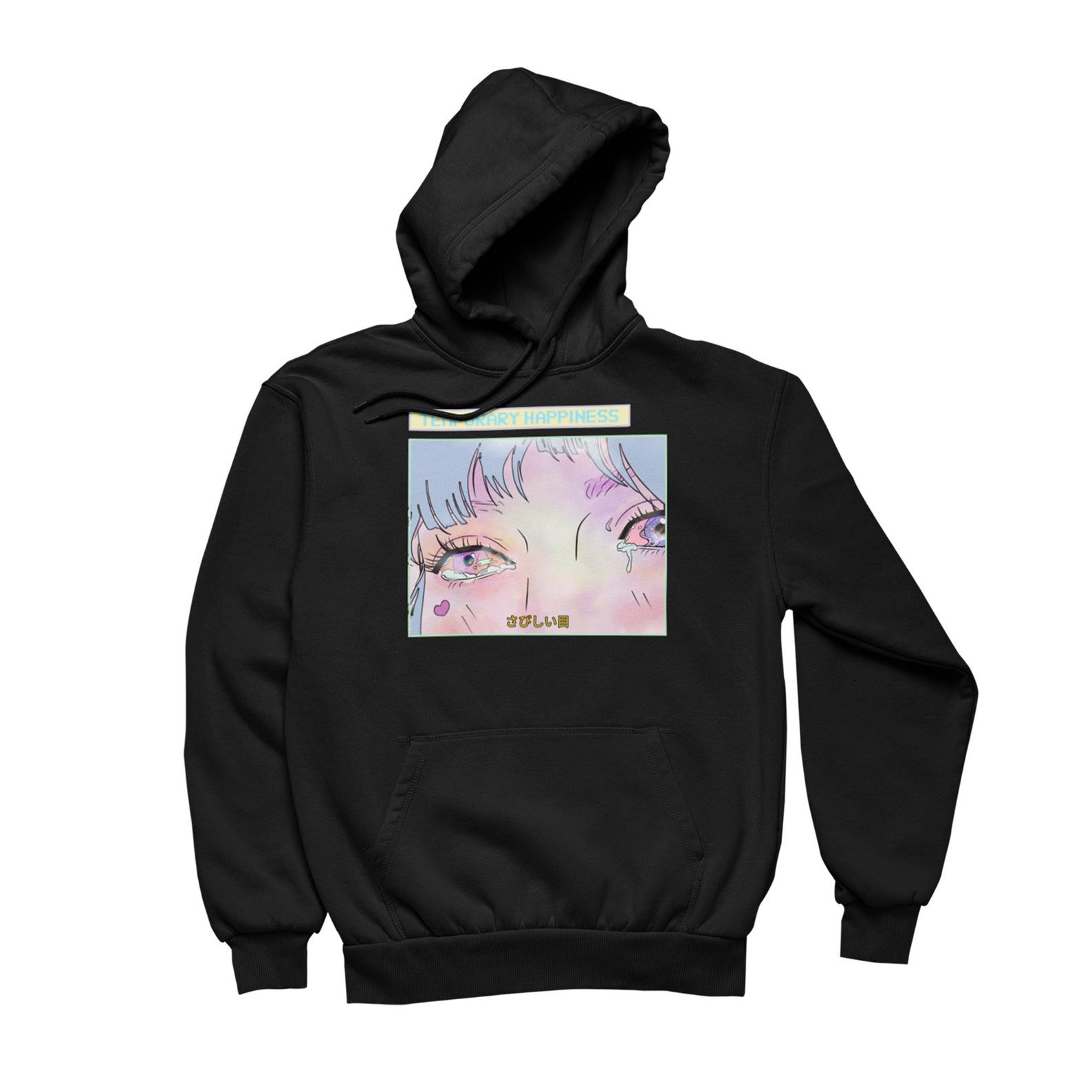 Kawaii Anime Girl Hoodie Temporary Happiness Aesthetic Etsy