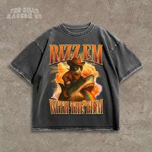 Weirdcore Cowboy Cat Meme Shirt, Rizz Em With The Tism Cursed Tee, Funny Autism Humor T-Shirt, Sarcastic Ironic Gift for Him Her