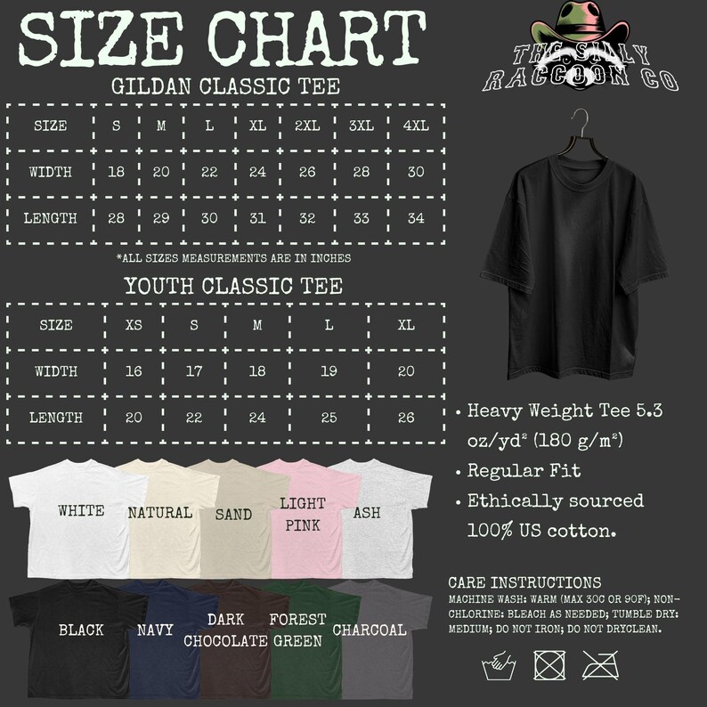 the size chart for a t - shirt