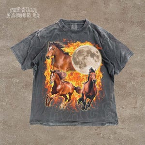 トップス HORSE GRAPHIC VINTAGE EXTRA BIG T-SHIRT Oversized Horse Tee - Etsy