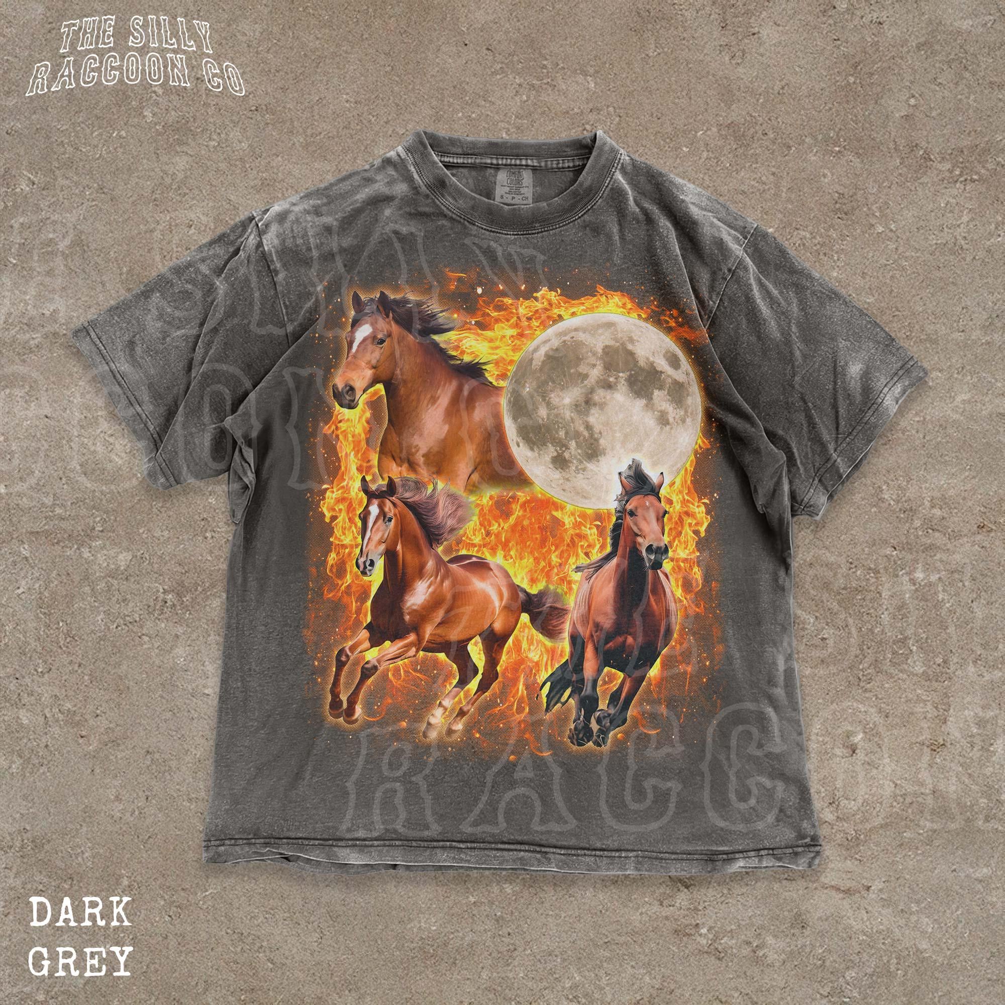 BIGTWINで購入 BOOTHILLとIRON HORSEのtシャツセットM Y2K Wild Horse T-shirt | Fire Stallion Graphic Tee | Moonlit