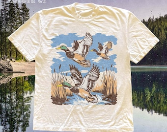 Vintage Nature Tee, Duck Hunting Shirt for Men Women, Mallard Duck T-shirt, Retro Wildlife T-Shirt, Comfort Colors Top, Naturecore Gift