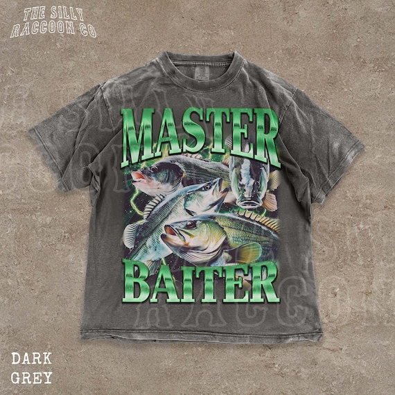 Master Baiter Bass Fishing T-Shirt | Funny Angler Graphic Tee | Vintage Style Angler Tee | Humorous Fishing Distressed Tee