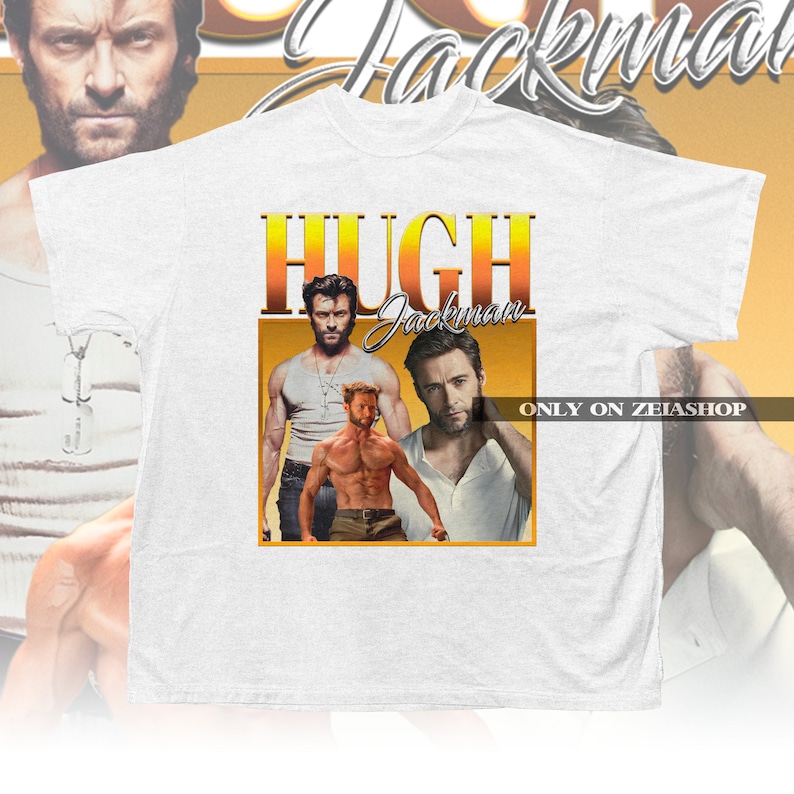 Hugh Jackman Retro 90s Shirt Hugh Jackman T-shirt Hugh Jackman Hoodie Hugh Jackman Sweatshirt Hugh Jackman Fan Gift Hugh Jackman image 3