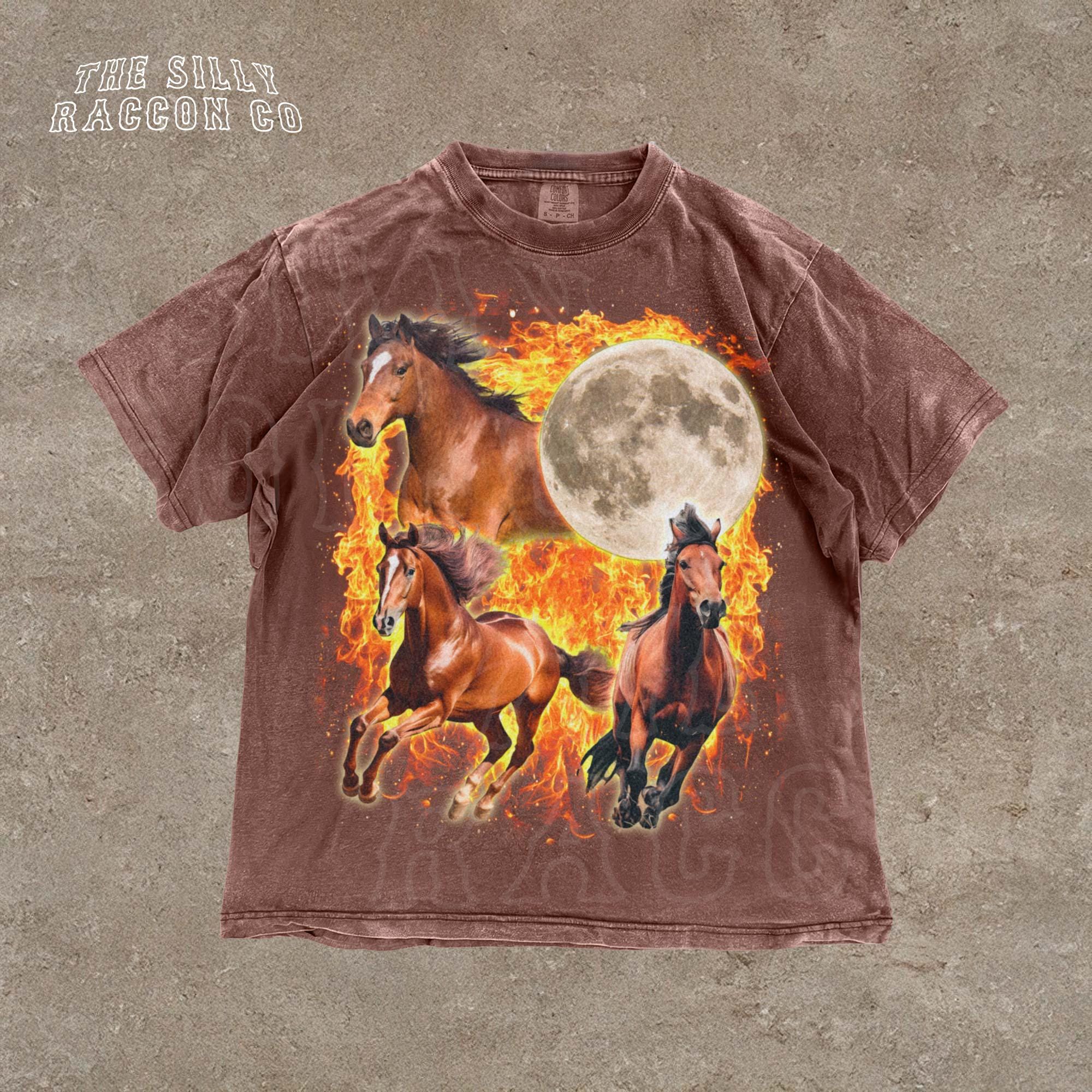 Celestial Horse Shirt, Vintage Graphic Tee, 90s Western T-shirt