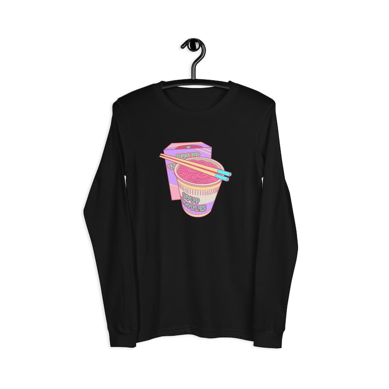 Pastel Clothing Pastel Goth Soft Cotton Tee Soup Noodles Kawaii Tee Sad Girls Anime Tee Harajuku Shirt Pink Aesthetic T-shirt