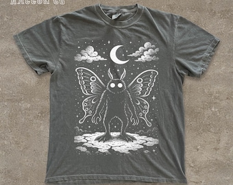 Himmlisches Cryptid Shirt, Mothman Tarot Tee für Männer Frauen, Folklore Grafik Top, Kryptozoologie T-Shirt, okkulte Kleidung, Goth Ästhetisch Geschenk