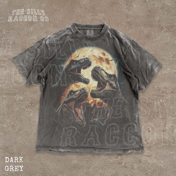 Vintage Jurassic Dinosaur Tshirt, Trex Moon Graphic Tee, Retro 90s
