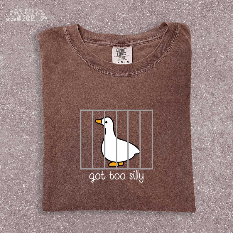 Vintage Silly Goose Tee | Minimalist Meme Graphic Shirt | Cottagecore Aesthetic Tee | Funny Animal Shirt | Duck Lover Gift image 6