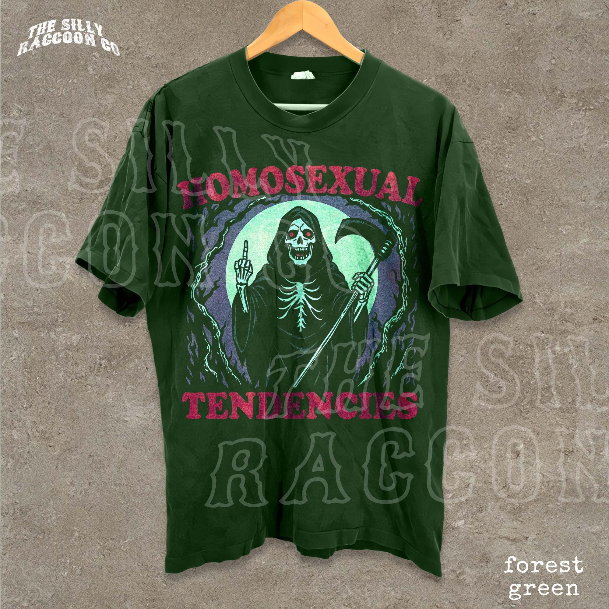 Funny Gay Pride Shirt, Homosexual Tendencies Tee, Edgy Grim Reaper 
