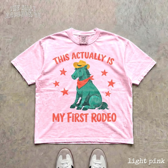 Funny Rodeo Shirt This Actually Is My First Rodeo Western Horse Tee Retro Cowgirl Gift Funny Country Graphic Shirt