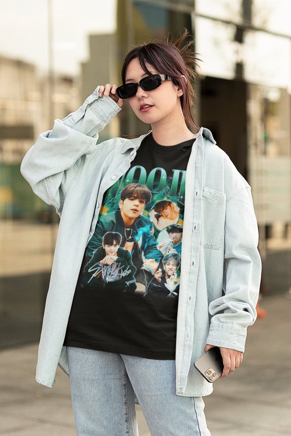 Denim shirt kpop cheap