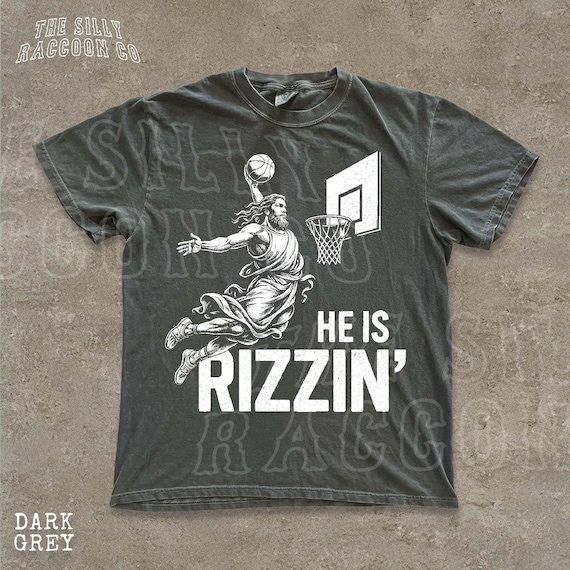 BALL LINE RACCOONS BASKETBALL Tシャツ XXL Jesus Basketball Unisex Shirt, He is Rizzin' Funny Christian Tee