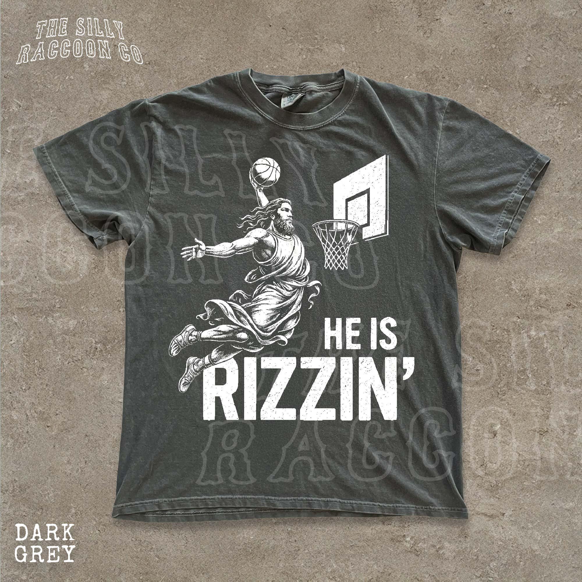 Jesus Basketball Unisex Shirt, He is Rizzin' Funny Christian Tee